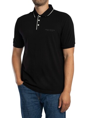Armani Exchange Trim Logo Polo Shirt - Black