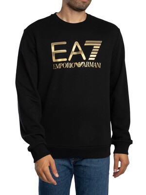 EA7 Train Big Logo Sweatshirt - Black/Gold