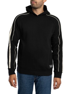 EA7 Train Logo Tape Pullover Hoodie - Black