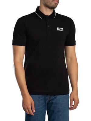 EA7 Trim Logo Polo Shirt - Black