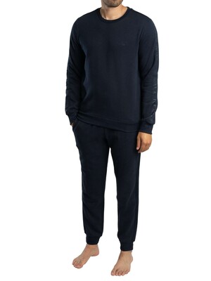 Emporio Armani Logo Lounge Tracksuit - Blue