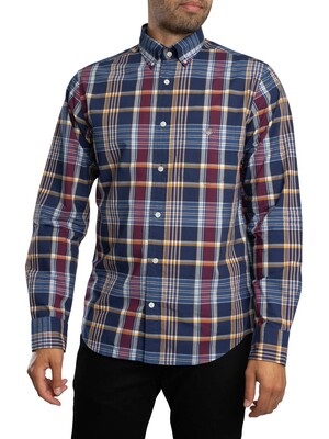 GANT Regular Classic Poplin Check Shirt - Persian Blue