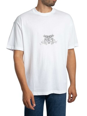 HUGO Oversized Duarms Back Graphic T-Shirt - White