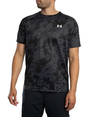 Under Armour Tech 2.0 T-Shirt - Black Camo/White