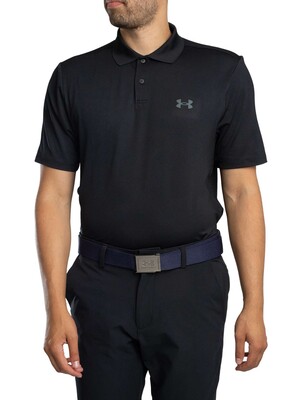 Under Armour Matchplay Logo Loose Polo Shirt - Black/Pitch Gray