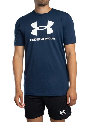 Under Armour Sport Style Logo Loose T-Shirt - Academy/White