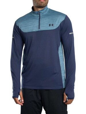 Under Armour Tech Utility 1/4 Track Top - Washed Navy/Blue Smoke