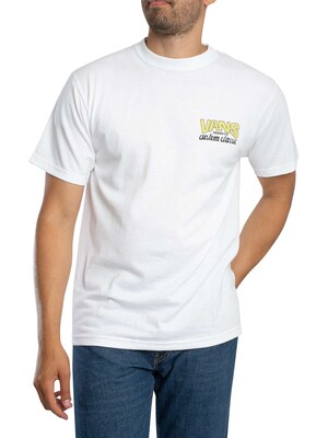 Vans Shop Front Back Graphic T-Shirt - White/Sunny Yellow