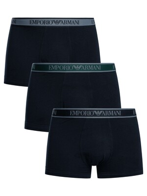 Emporio Armani 3 Pack Trunks - Blue