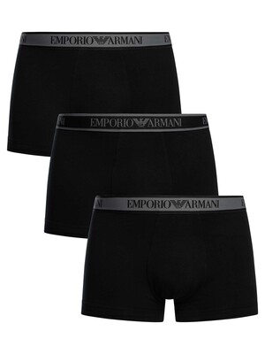 Emporio Armani 3 Pack Trunks - Black