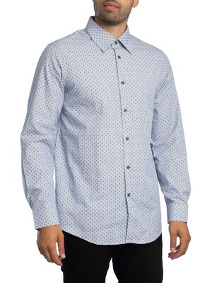 Armani Exchange Regular Logo Pattern Shirt - White Stripe