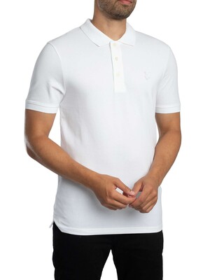 Lyle & Scott Tonal Eagle Polo Shirt - White
