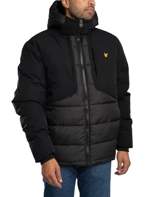 Lyle & Scott Wadded Hybrid Jacket - Jet Black