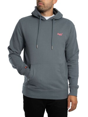 Superdry Essential Logo Pullover Hoodie - Stormy Weather Blue