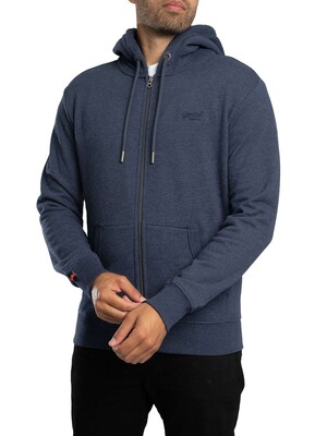 Superdry Essential Logo Zip Hoodie - Heritage Navy Marl