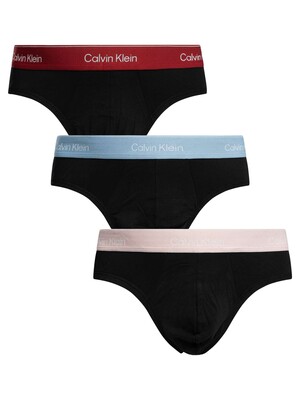 Calvin Klein 3 Pack Icon Hip Briefs - Black (Berry/Frozen/Pink)