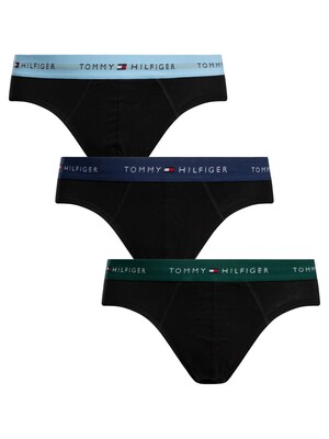 Tommy Hilfiger 3 Pack Everyday Essentials Briefs - Black (Green/Navy/Blue)