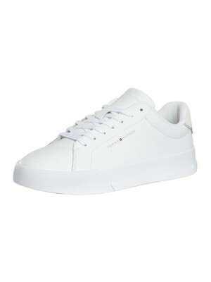 Tommy Hilfiger Court Leather Detail Trainers - White