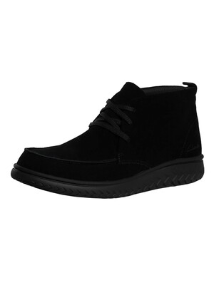 Clarks RelaxLite Suede Shoes - Black