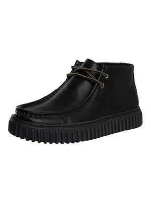Clarks Torhill Hi Leather Boots - Black