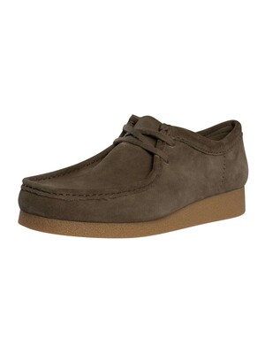 Clarks Wallabee Evo Suede Shoes - Dark Olive