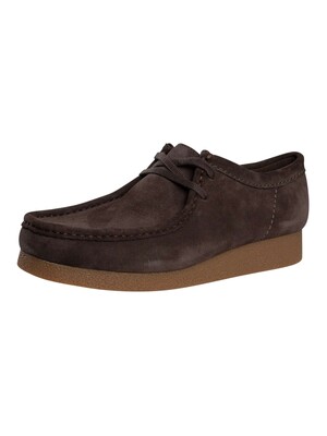Clarks Wallabee Evo Suede Shoes - Dark Bown