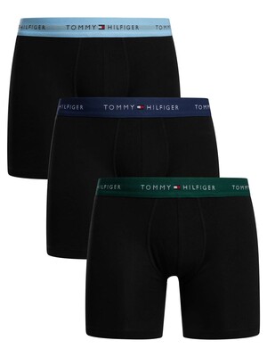 Tommy Hilfiger 3 Pack Signature Cotton Essentials Boxer Briefs - Black (Green/Blue/Navy)