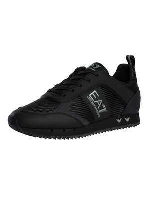EA7 Carbon Mesh Logo Trainers - Black/Silver