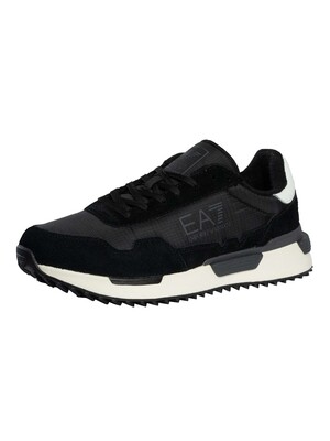 EA7 Vintage Running Nylon Trainers - Black/White