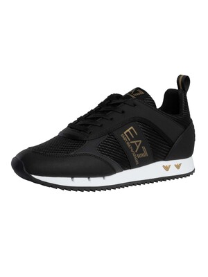EA7 Carbon Mesh Logo Trainers - Black/Gold/White