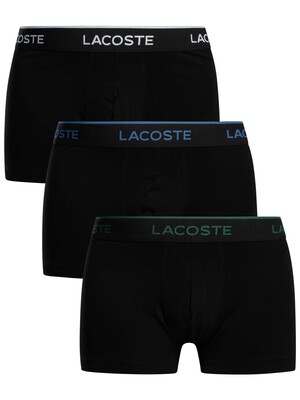 Lacoste 3 Pack Outline Trunks - Black (Green/Blue/White)
