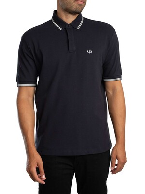 Armani Exchange Collar Line Logo Polo Shirt - Deep Navy