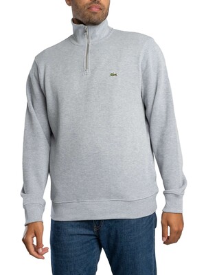 Lacoste Zip Collar Sweatshirt - Light Grey
