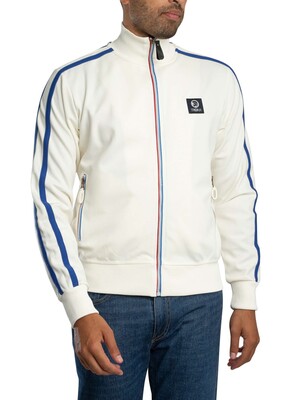 Trojan Contrast Zip Track Jacket - Ecru