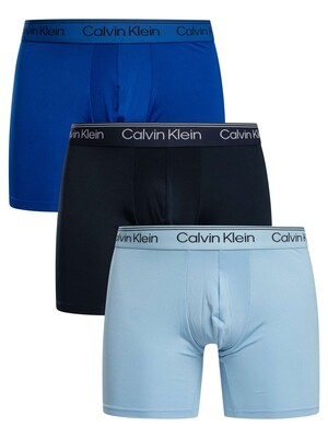 Calvin Klein 3 Pack Boxer Briefs - Shoreline/Royalty/Blue Bell