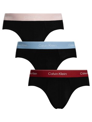 Calvin Klein 3 Pack Hip Briefs - Black (Fall Berry/Frozen/Pink)