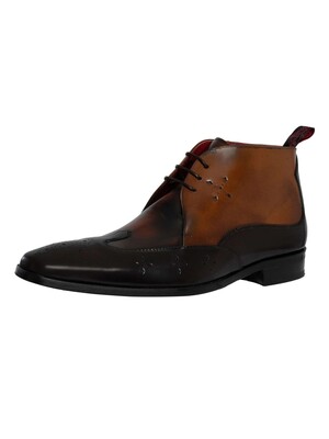 Jeffery West Brogue Leather Boots - Brown