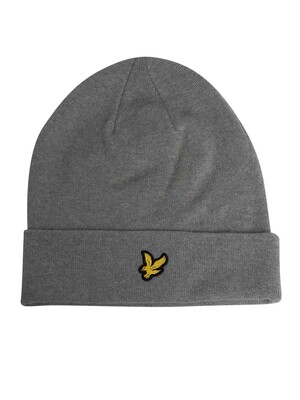 Lyle & Scott Cotton Merino Beanie - Mid Grey Marl