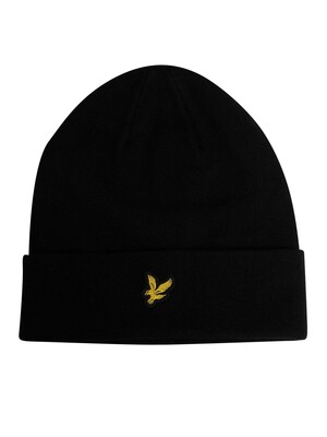 Lyle & Scott Cotton Merino Beanie - Jet Black