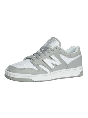 New Balance 480 Leather Trainers - Grey/White