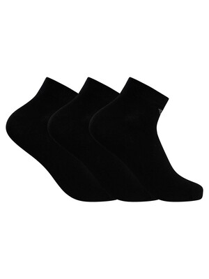 Emporio Armani 3 Pack Ankle Socks - Black