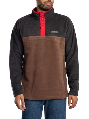 Columbia Steens Mountain Half Snap Fleece - Tobacco /Black/Mountain Red