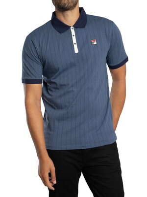 Fila BB1 Classic Vintage Stripe Polo Shirt - Indigo/Gardenia/Navy