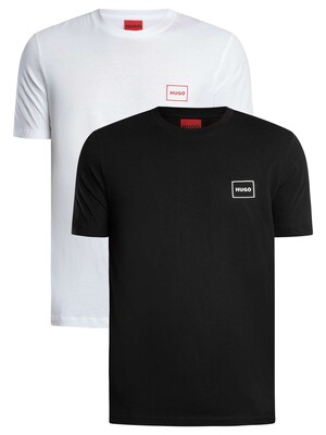 HUGO 2 Pack Lounge Crew T-Shirt - White/Black