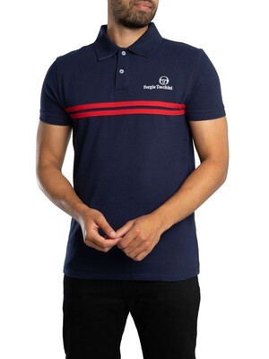 Sergio Tacchini New Supermac Polo Shirt - Maritime Blue/Adrenaline Rush