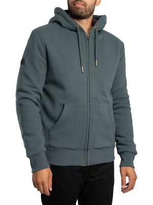 Superdry Borg Lined Zip Hoodie - Dark Graphic Grey