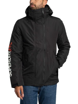 Superdry Hooded Yachter Windbreaker Jacket - Black/Gold Orange
