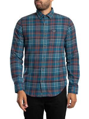 Superdry Longsleeved Cotton Lumberjack Shirt - Logger Check Blue