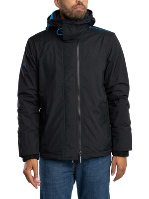 Superdry Pop Zip Hood Arctic Windcheater Jacket - Black/Super Denby