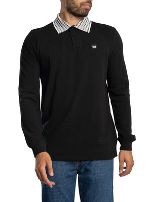 Weekend Offender Lindley Longsleeved Polo Shirt - Black